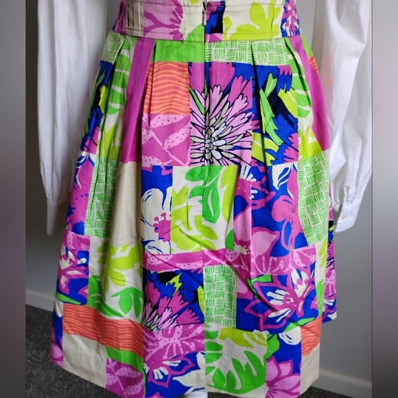 Lilly Pulitzer Classic Pleated Skirt Knee Length Colorful Pockets Size 2 - Picture 7 of 17